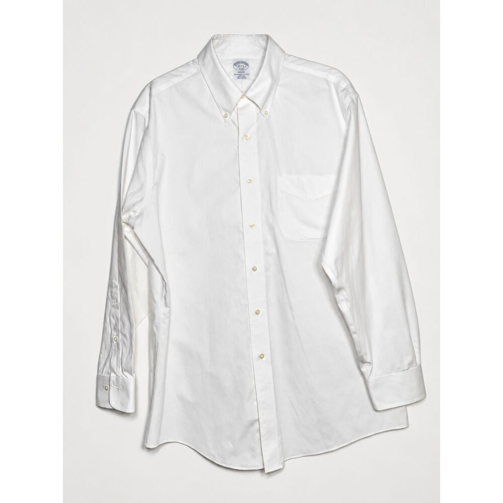 Brooks Brothers 1818 Regent White Non-Iron Cotton Button-Down Shirt 16-2/3